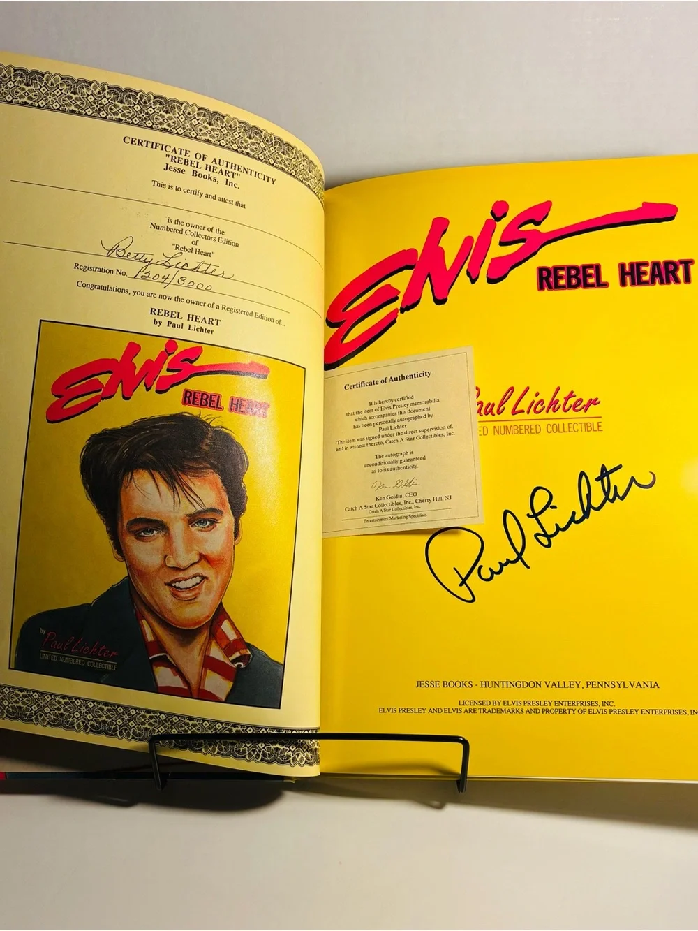 Rare Autographed Elvis Rebel Heart by Paul Lichter Limited Edition Book